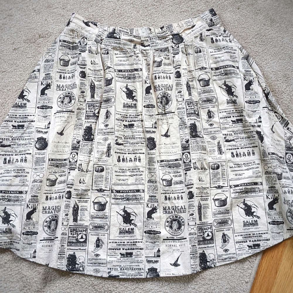 Retrolicious Newspaper Halloween Skirt